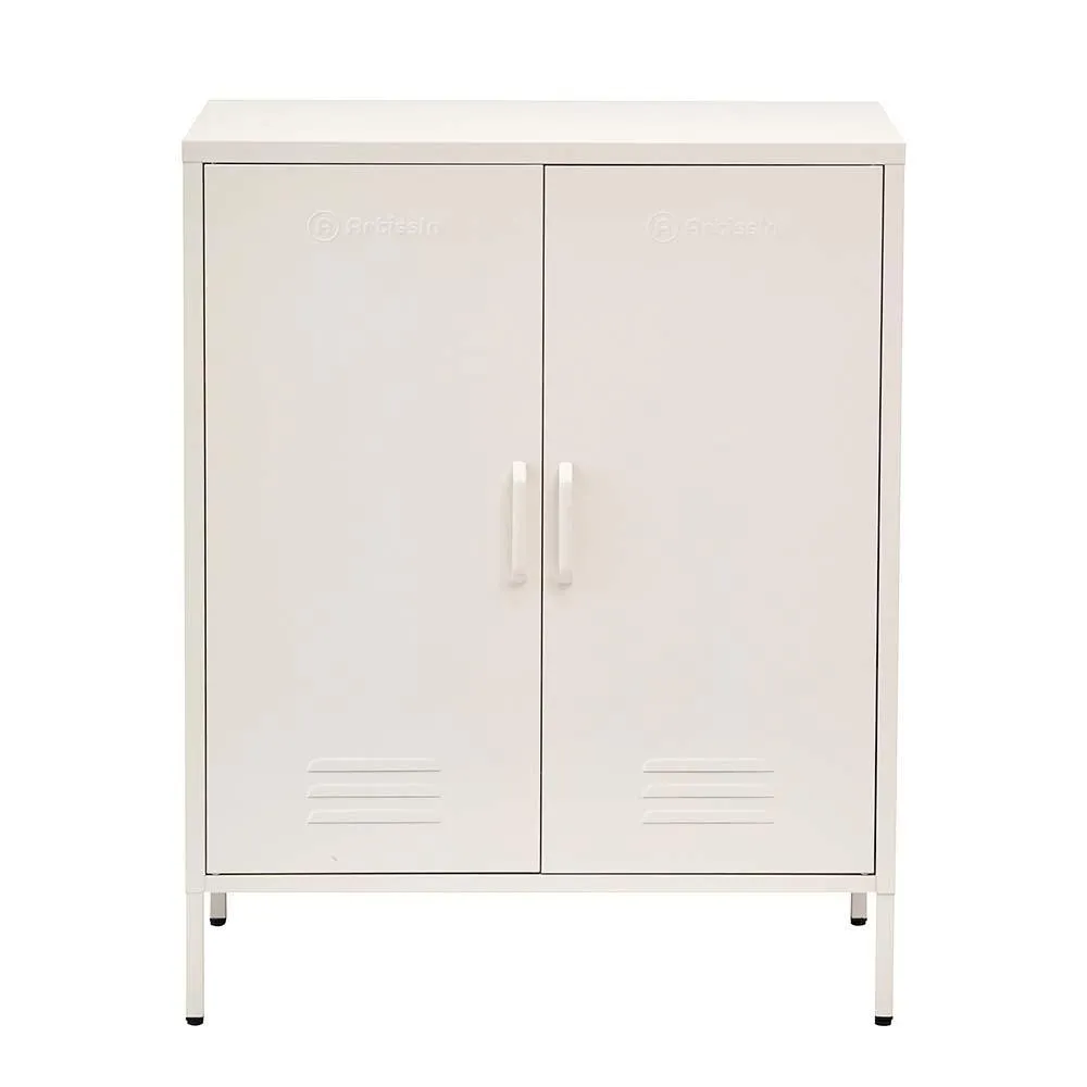 ArtissIn Sweetheart Metal Locker Storage Shelf Organizer Cabinet Buffet Sideboard White