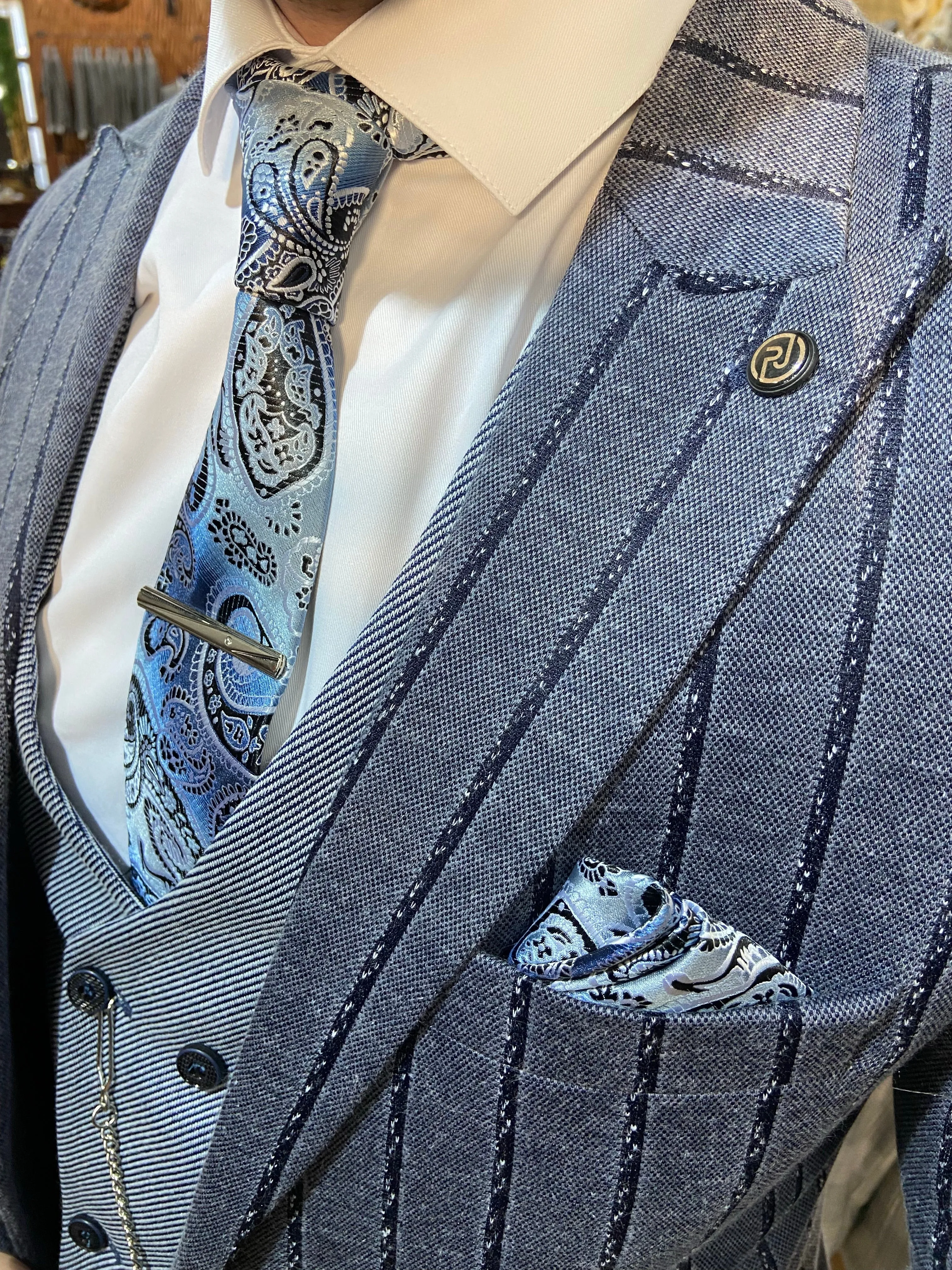 Atlas - Navy 3 Piece Suit