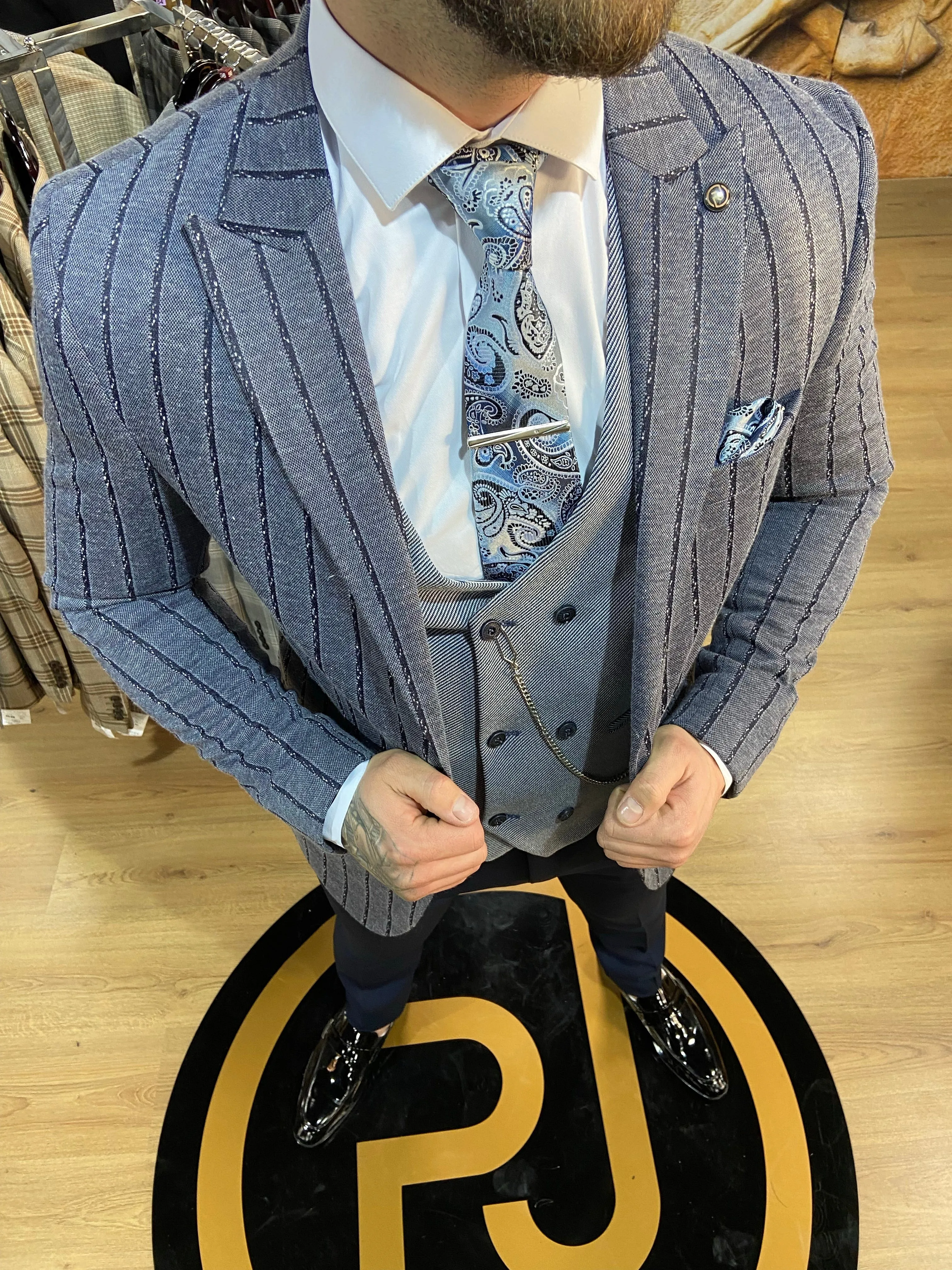 Atlas - Navy 3 Piece Suit