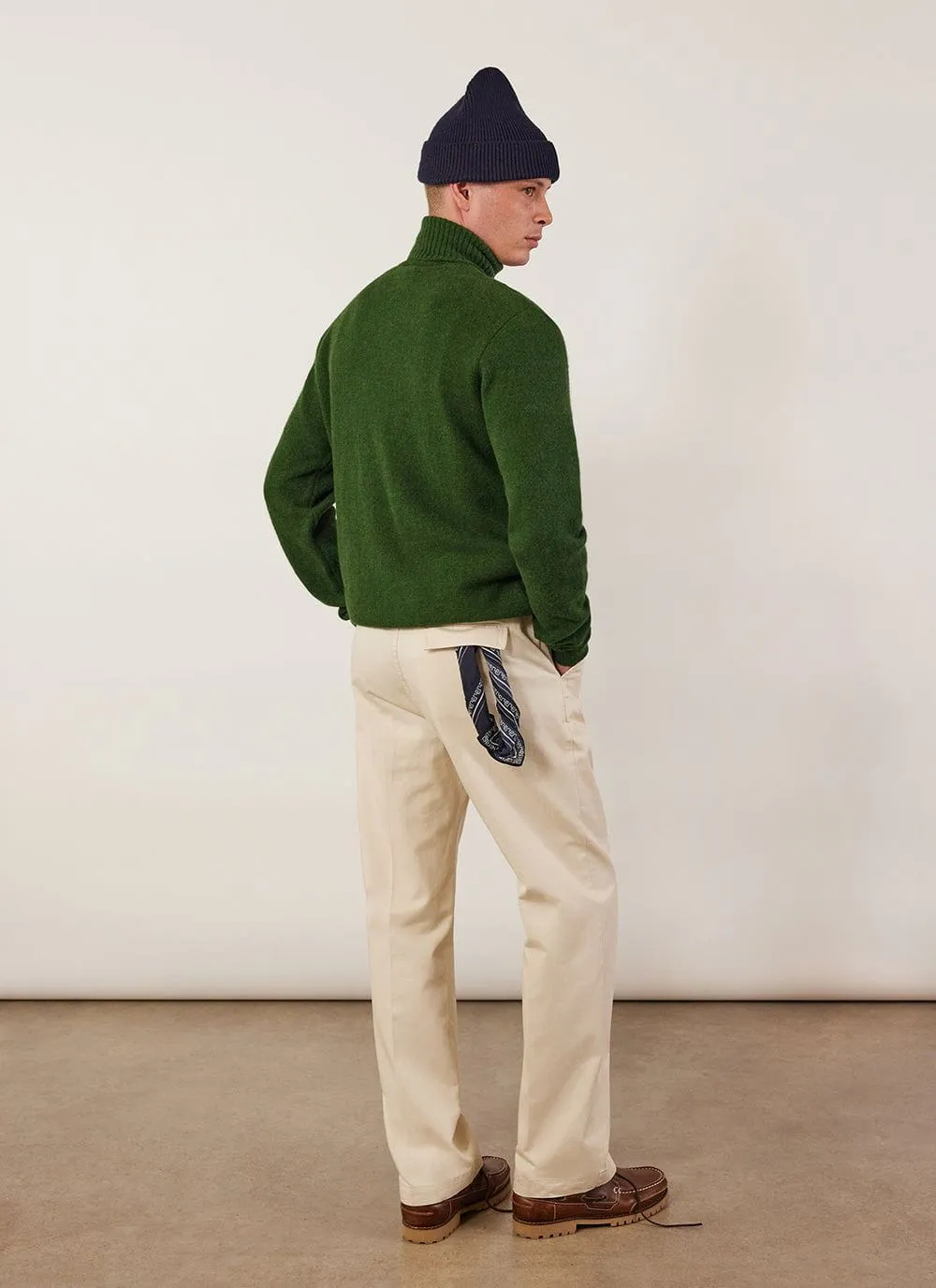 Auxiliary Roll Neck Jumper | Alpaca Wool | Forest