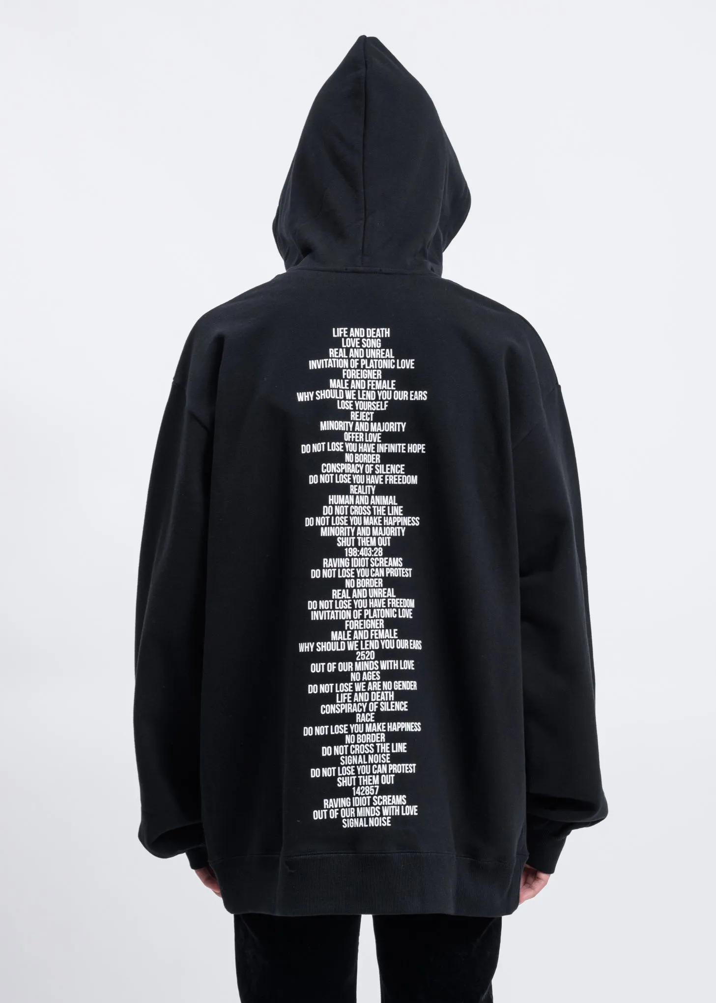 Black Graphic Print Oversized Hoodie