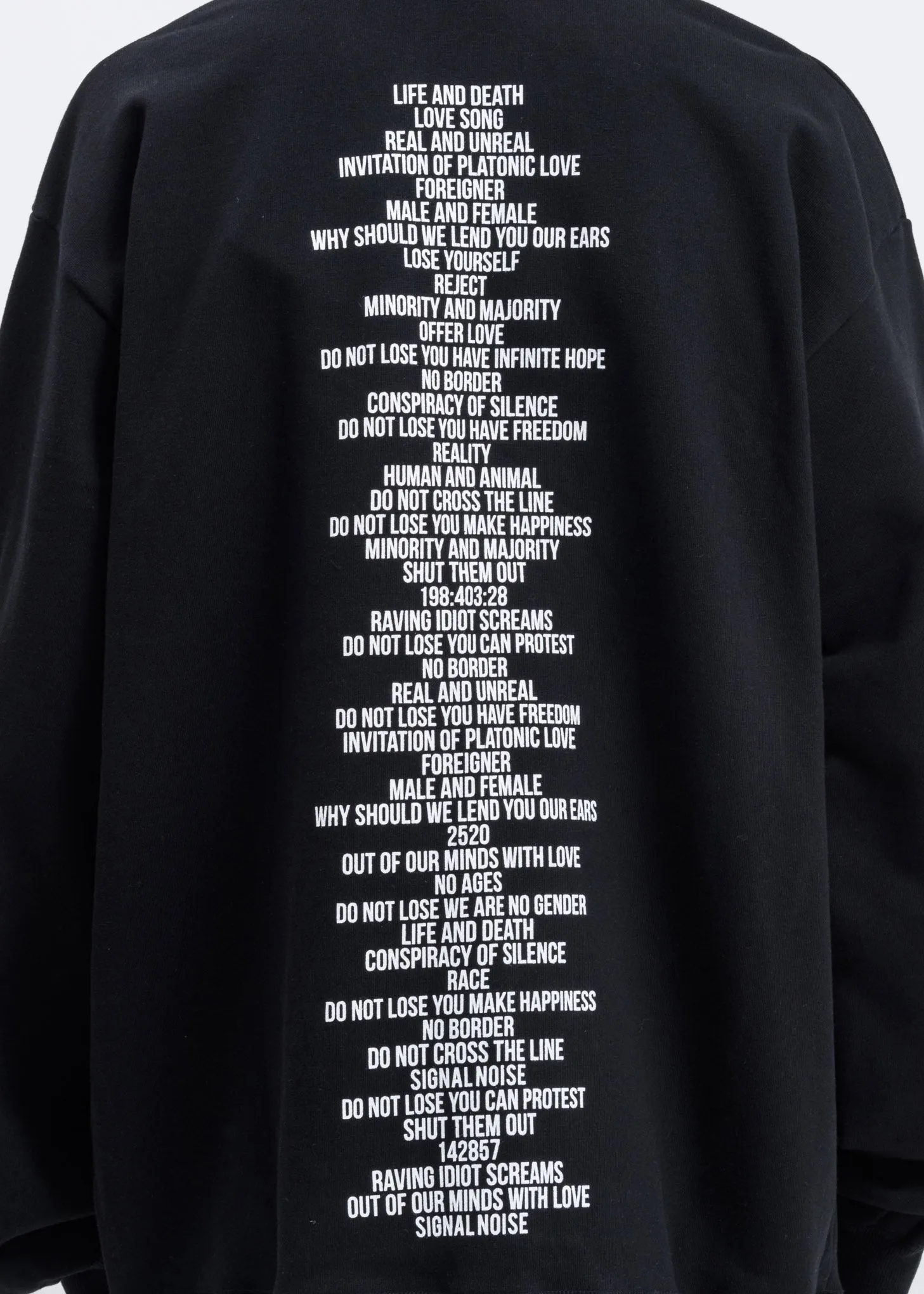 Black Graphic Print Oversized Hoodie