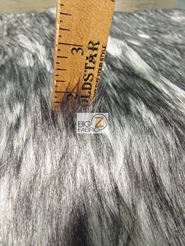 Blue Arctic Alaskan Husky Long Pile Faux Fur Fabric / Sold By The Yard