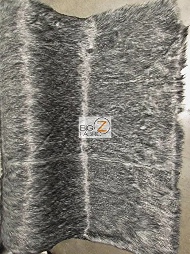 Blue Arctic Alaskan Husky Long Pile Faux Fur Fabric / Sold By The Yard