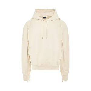 Camargue Warped Logo Hoodie in Light Beige
