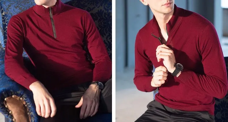 High Quality Knitwear Men's Winter Thick Warm Cashmere Pullover