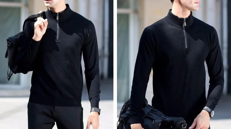 High Quality Knitwear Men's Winter Thick Warm Cashmere Pullover