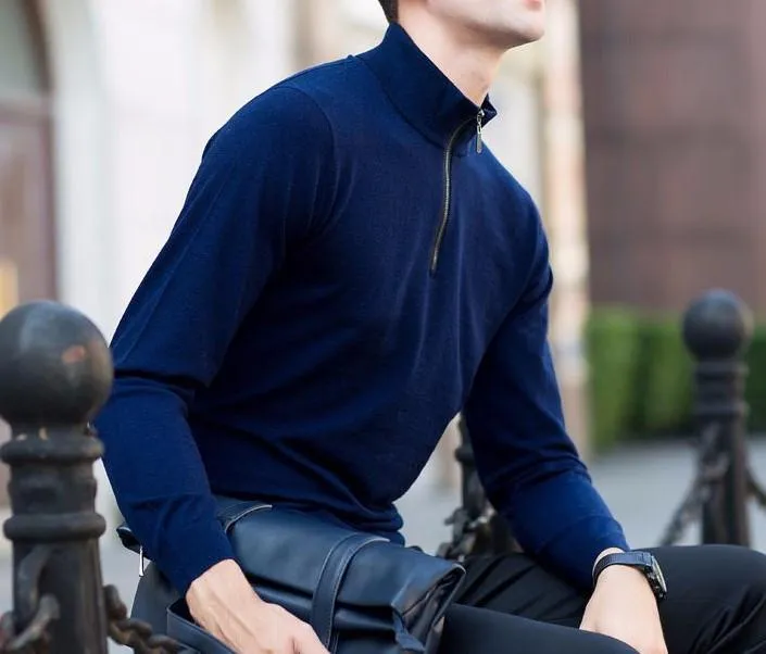 High Quality Knitwear Men's Winter Thick Warm Cashmere Pullover