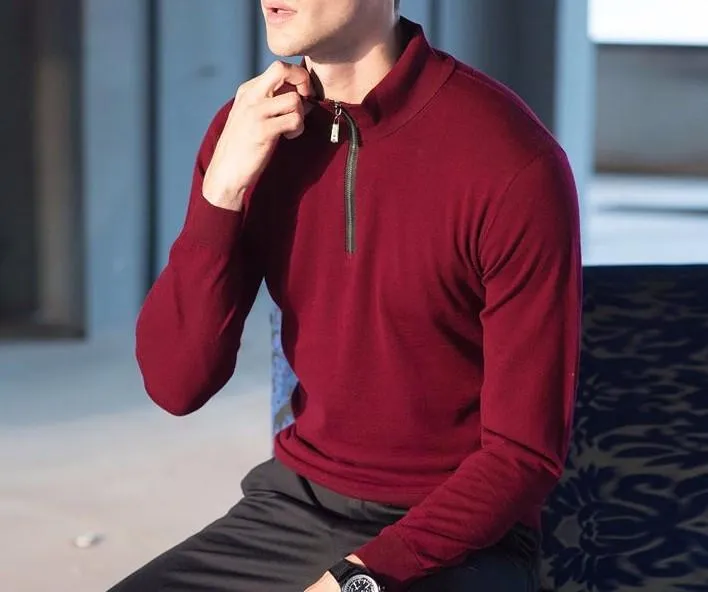 High Quality Knitwear Men's Winter Thick Warm Cashmere Pullover