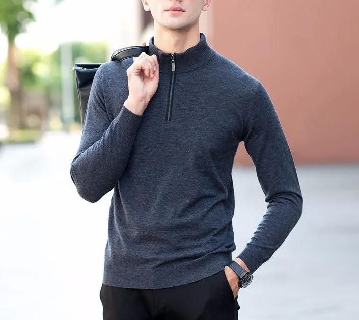 High Quality Knitwear Men's Winter Thick Warm Cashmere Pullover