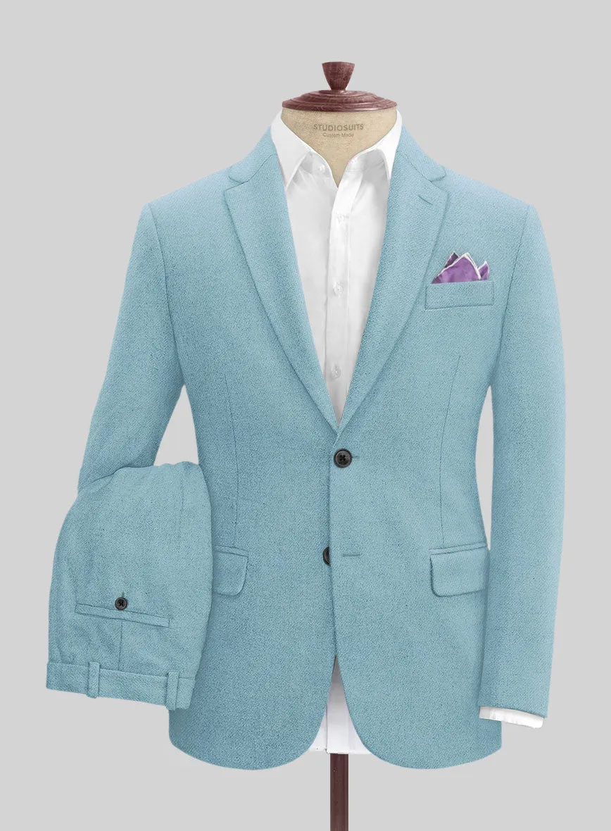 Naples Light Blue Tweed Suit