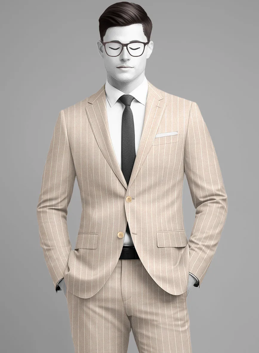 Napolean Como Bar Beige Wool Suit