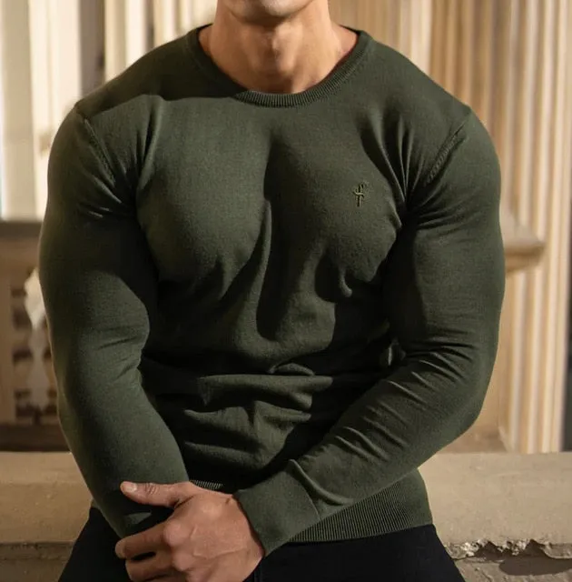New Brand Men long sleeve tops autumn winter Knitted embroidery men wool sweater Superior quality Man Fashion Casual Tops