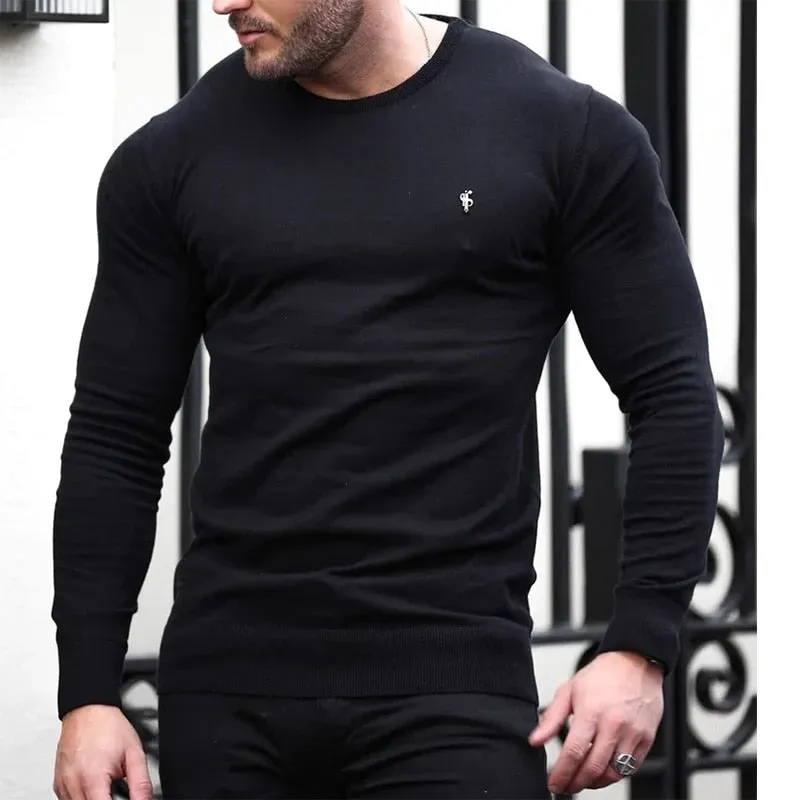 New Brand Men long sleeve tops autumn winter Knitted embroidery men wool sweater Superior quality Man Fashion Casual Tops