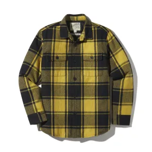 Retro Wool Padded Shirt Jacket - Mustard Black (Final Sale)