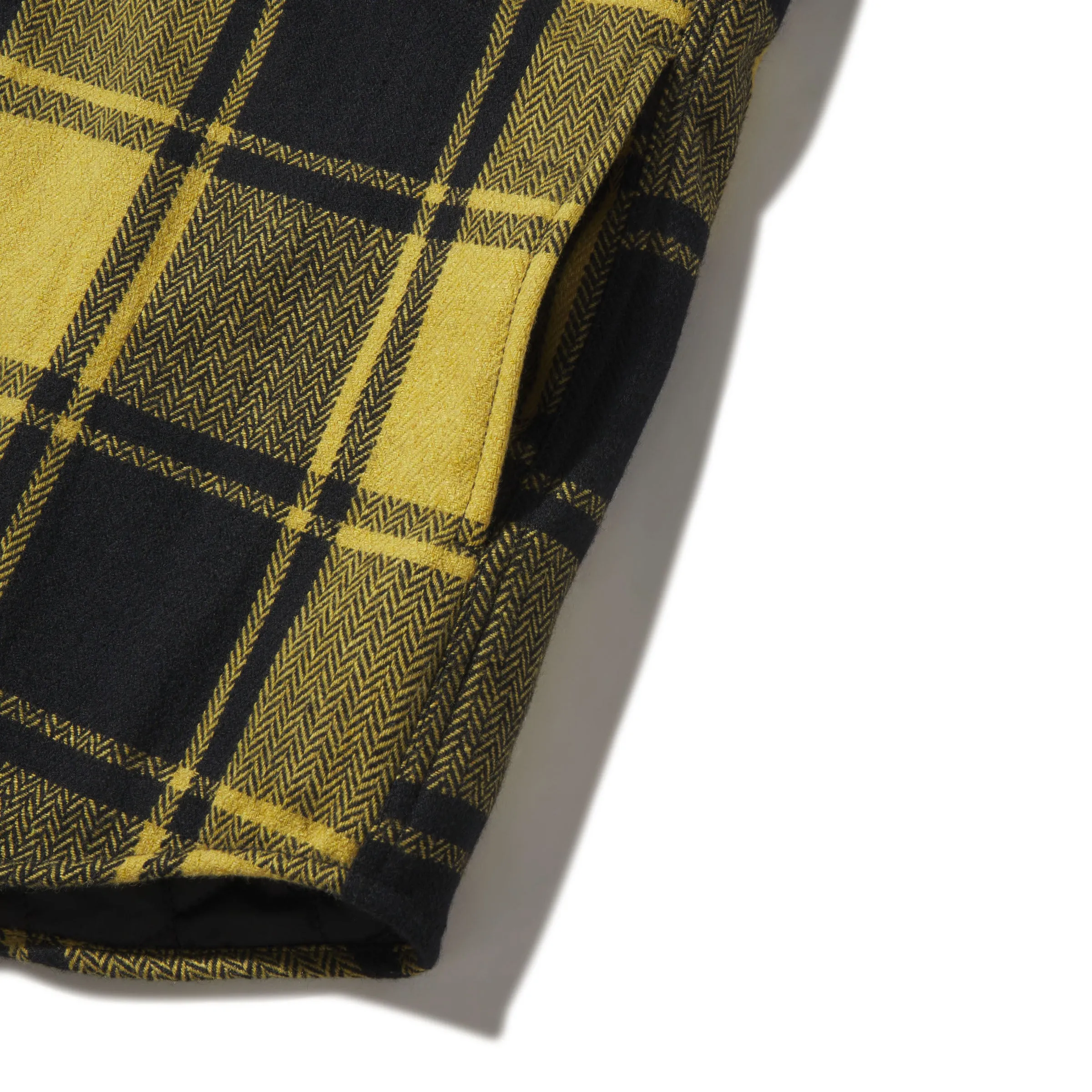 Retro Wool Padded Shirt Jacket - Mustard Black (Final Sale)