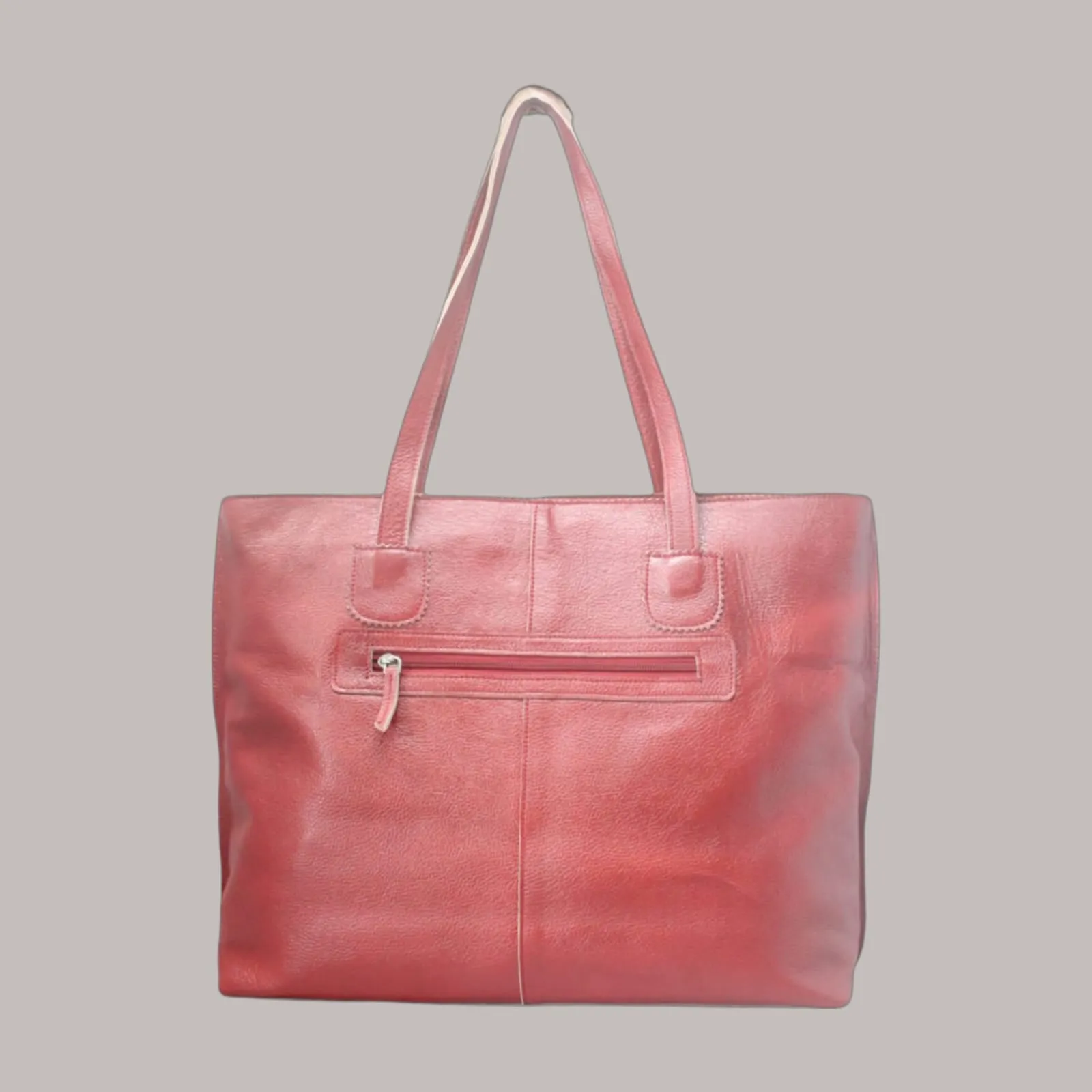 Taha Genuine Leather Red Women's Tote Bag