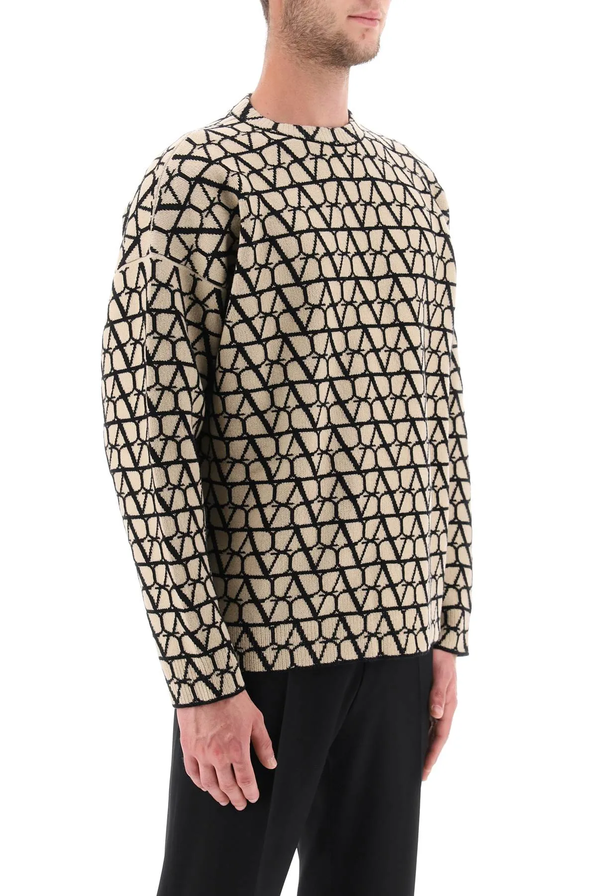 toile iconographe wool sweater 3V3KC27A9K3 ST TOILE ICONOGRAPH BEIGE NERO