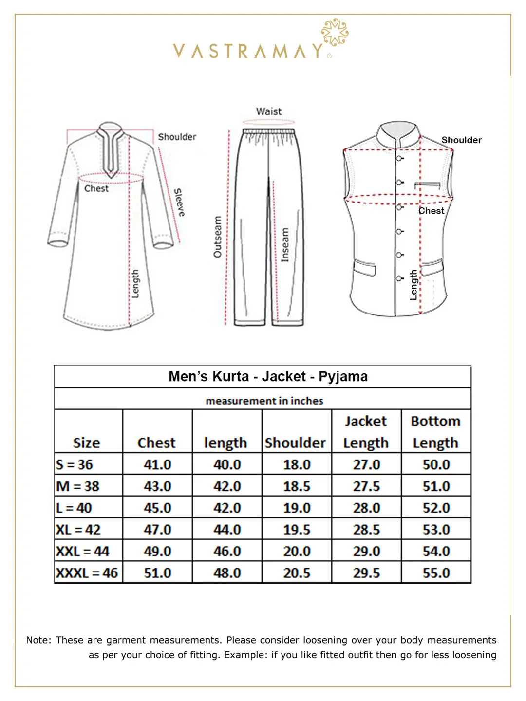 VASTRAMAY Men's Coffee Silk Nehru Jacket Set