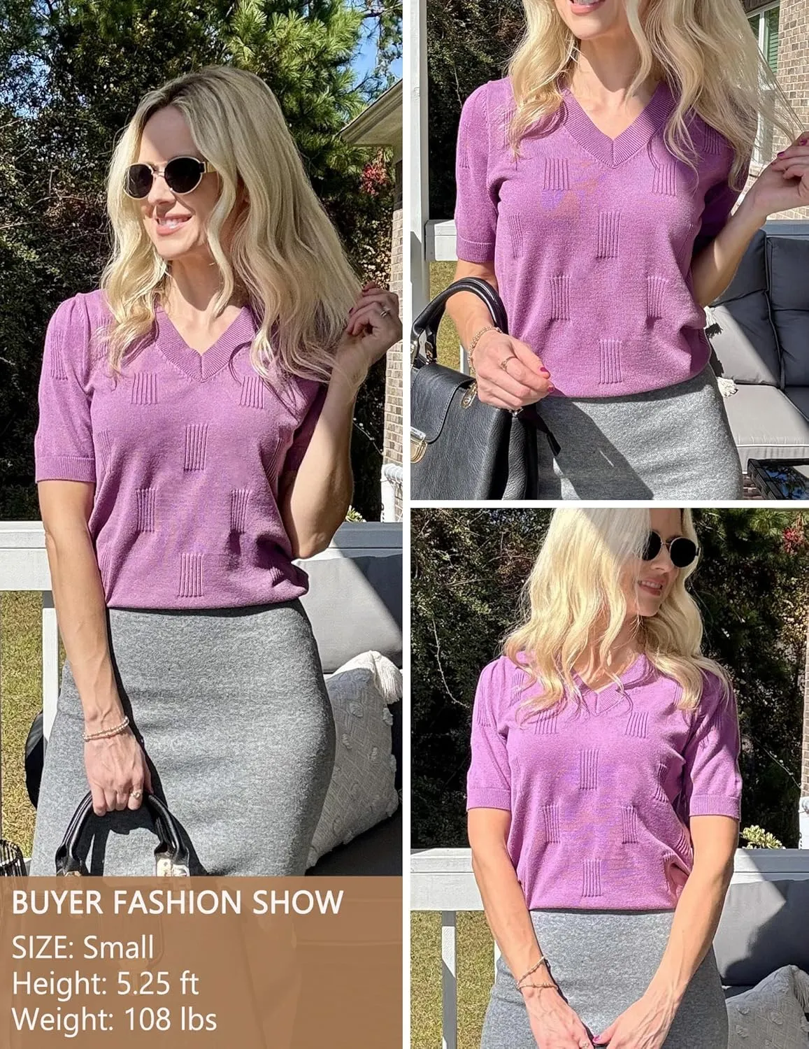 Zeagoo Short Sleeve Sweaters Soft Casual V Neck Pullover Tops